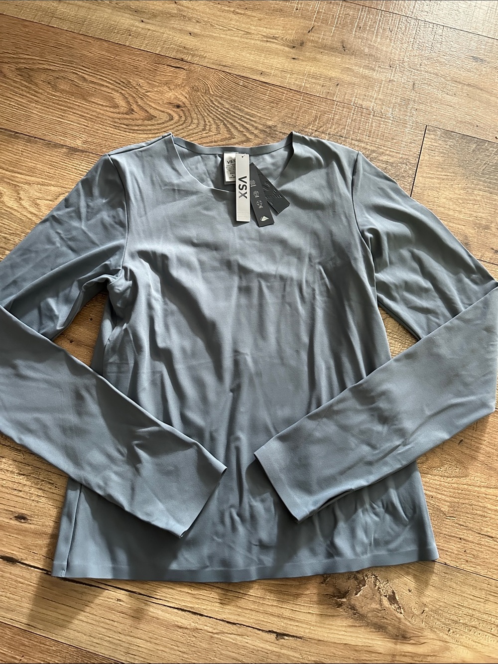 VSX Long-Sleeve Crewneck Top in Slate Blue